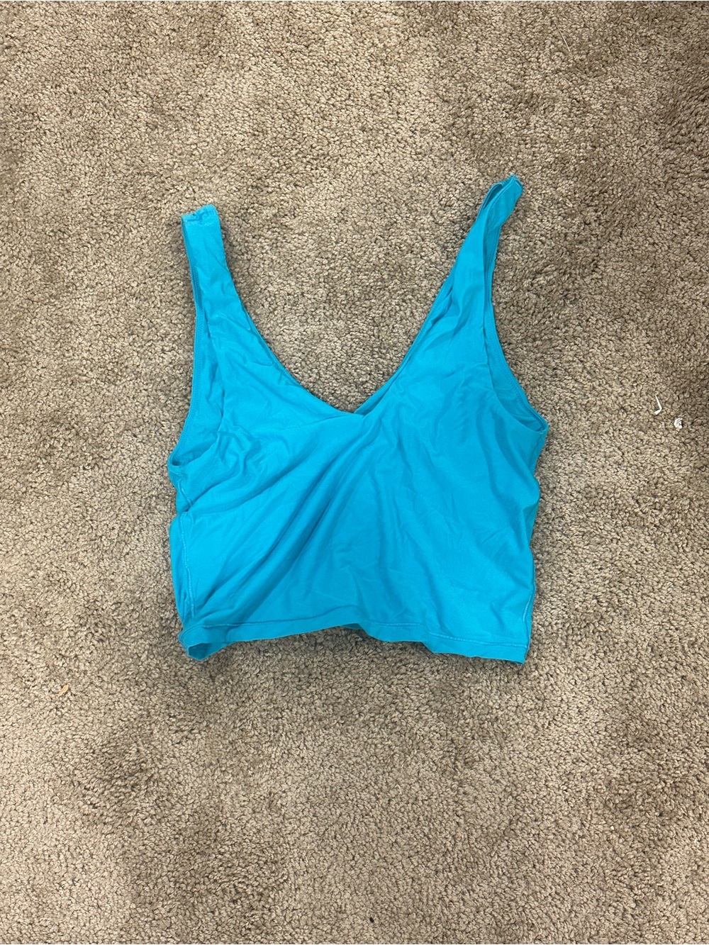 aerie V-Neck Cropped Tank Top - Turquoise Blue